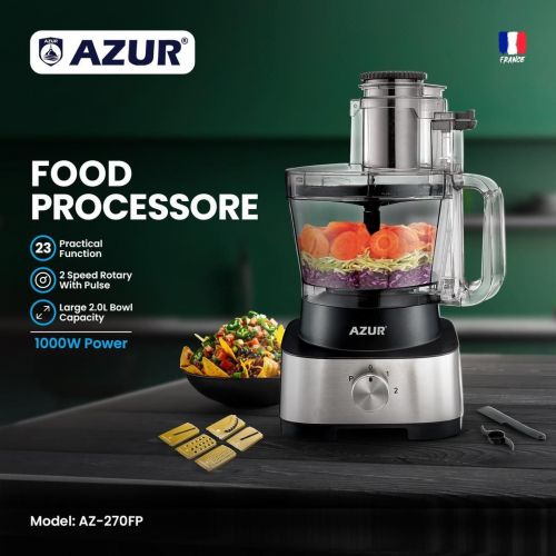 گچین مال  - غذاساز چندکاره AZUR مدل AZ-270FP با موتور قدرتمند 1000 وات و کاسه 2 لیتری